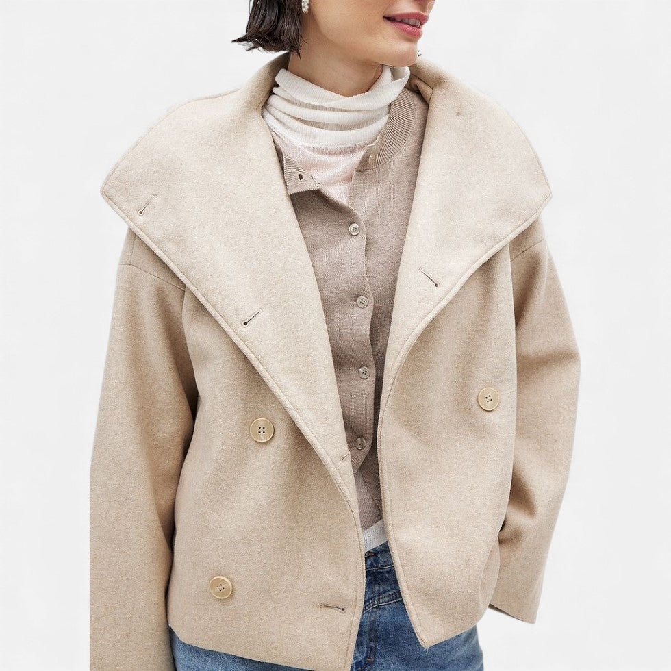 Cordelia - Women's Double-Breasted Wool-Blend Blazer