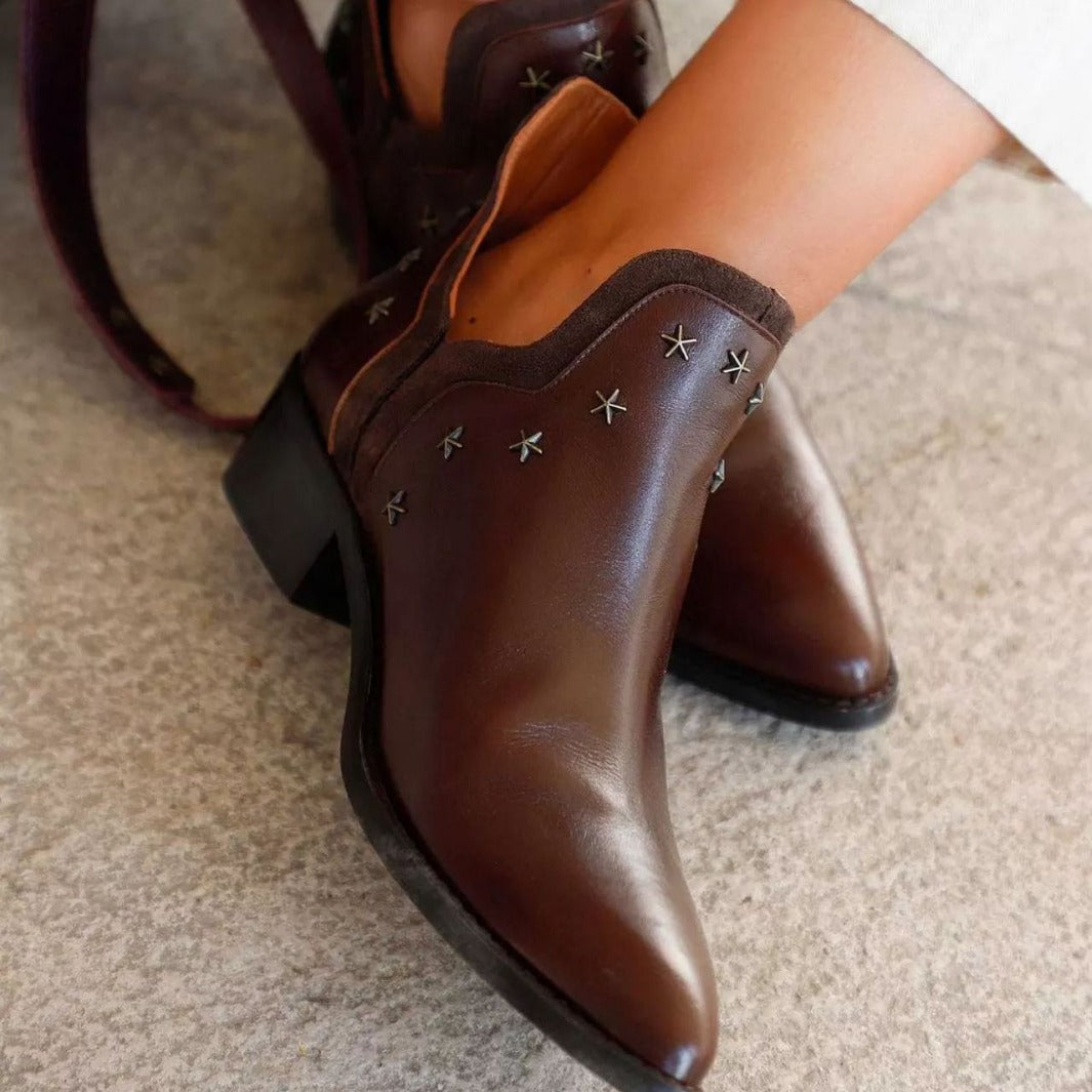 Cordelia - Women's Star-Stud Pointed-Toe Ankle Boots