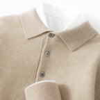 Cyril - Men's Collared Knit Sweater with Button Placket