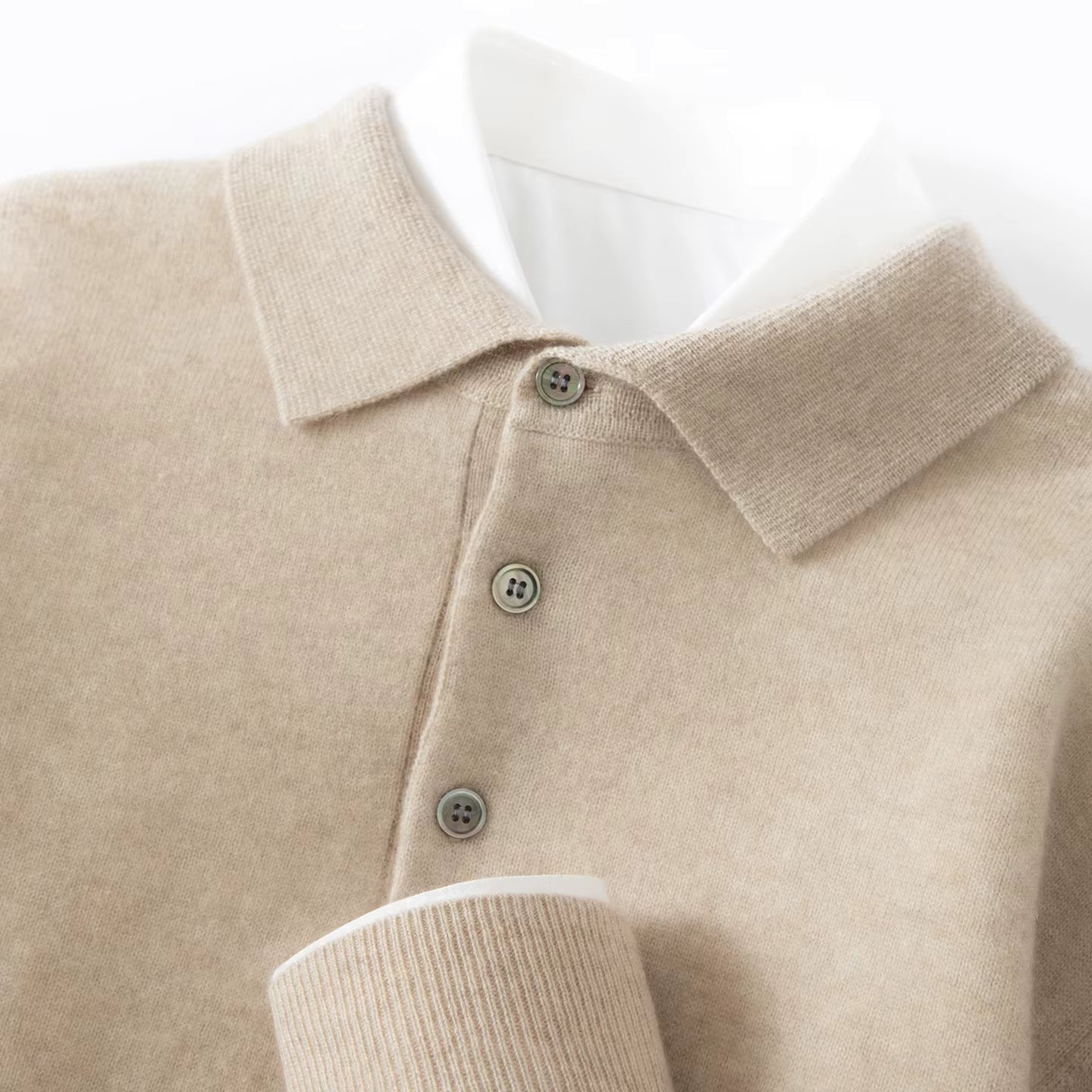 Cyril - Men's Collared Knit Sweater with Button Placket
