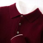 Cyril - Men's Collared Knit Sweater with Button Placket