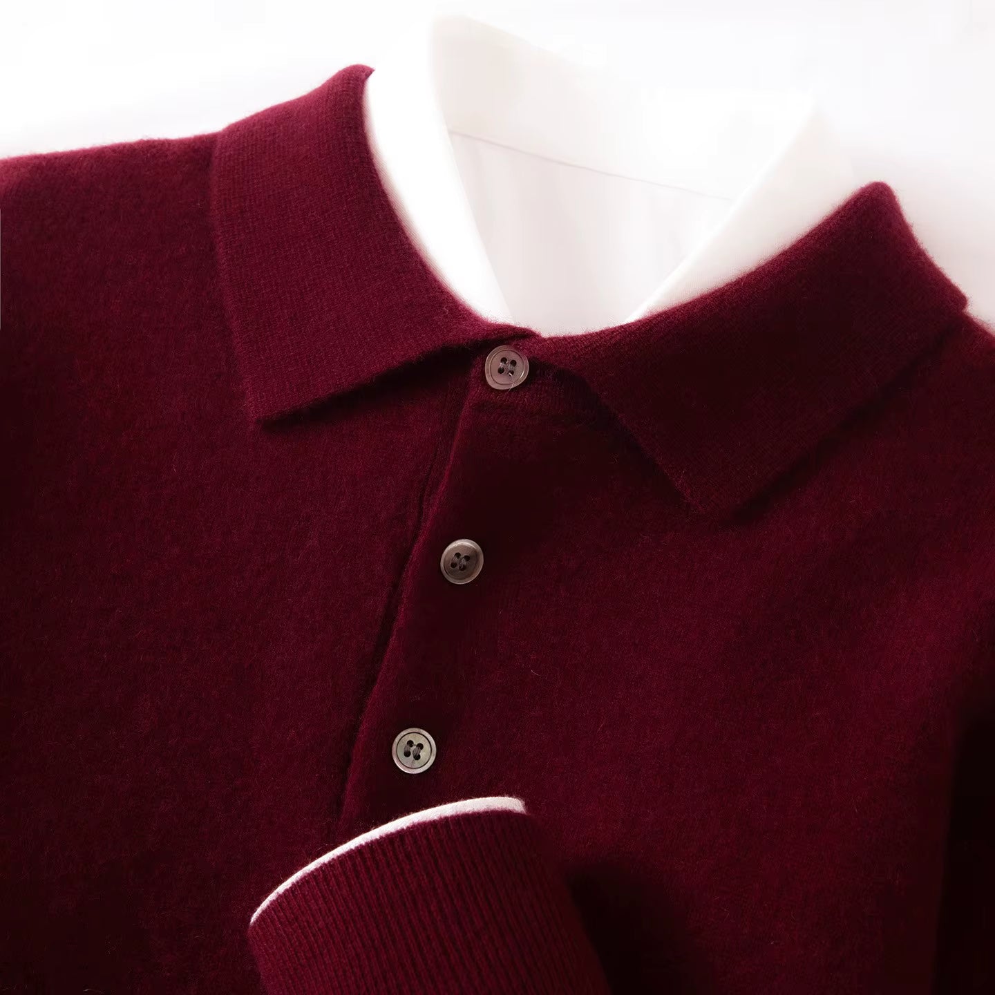 Cyril - Men's Collared Knit Sweater with Button Placket