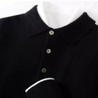 Cyril - Men's Collared Knit Sweater with Button Placket