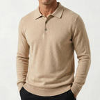 Cyril - Men's Collared Knit Sweater with Button Placket