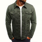 Daniel - Men's Button-Front Denim Jacket with Chest Pockets