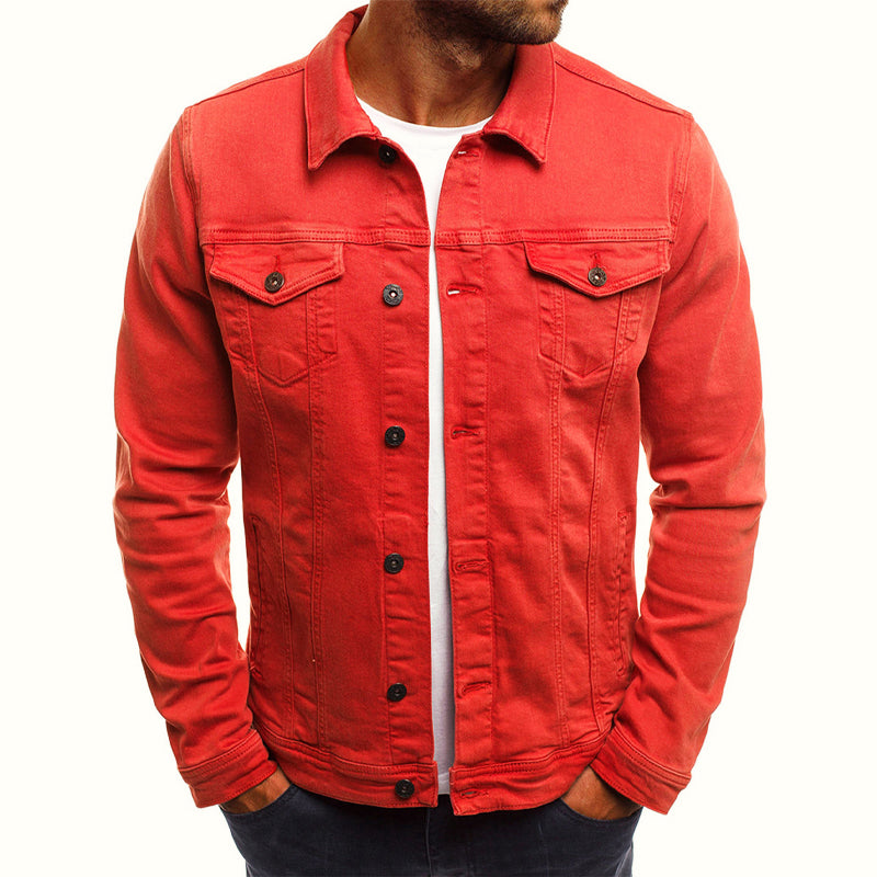 Daniel - Men's Button-Front Denim Jacket with Chest Pockets