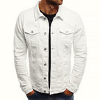 Daniel - Men's Button-Front Denim Jacket with Chest Pockets