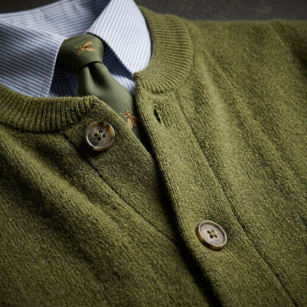 Daphne - Women's Crew-Neck Cardigan with Button Front