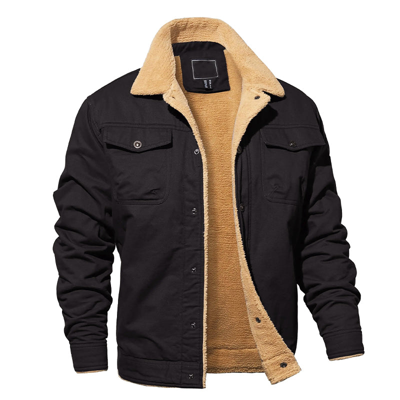Dashawn - Men's Sherpa-Lined Cargo Jacket with Chest Pockets