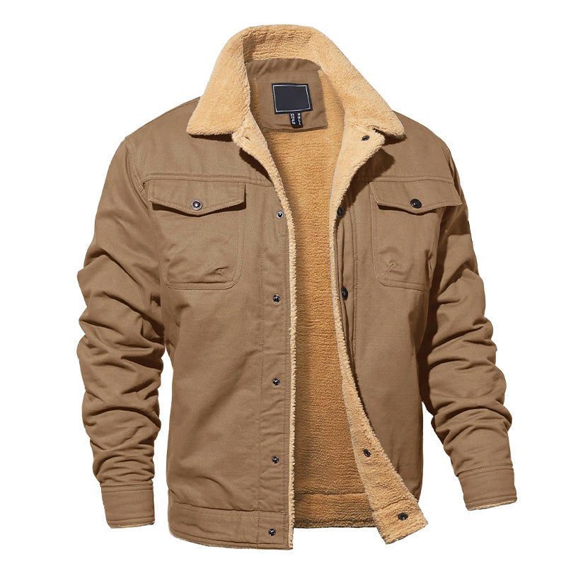 Dashawn - Men's Sherpa-Lined Cargo Jacket with Chest Pockets
