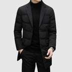 Dashiell - Men's Notch-Lapel Puffer Coat with Button Front