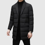 Dashiell - Men's Notch-Lapel Puffer Coat with Button Front