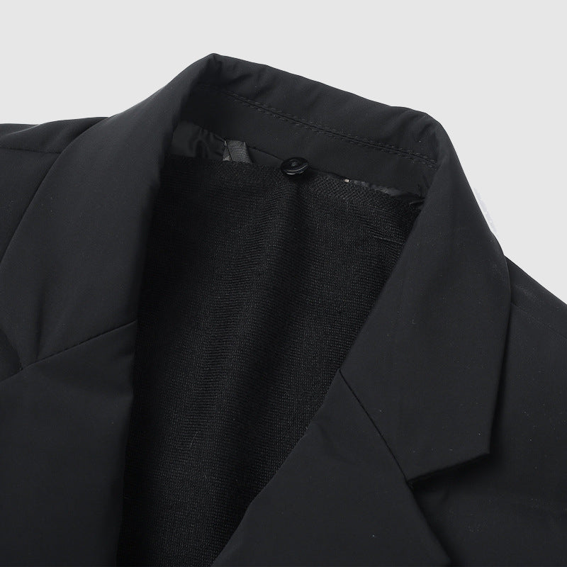 Dashiell - Men's Notch-Lapel Puffer Coat with Button Front