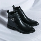 Dorian - Men's Buckle-Strap Chelsea Boots with Block Heel