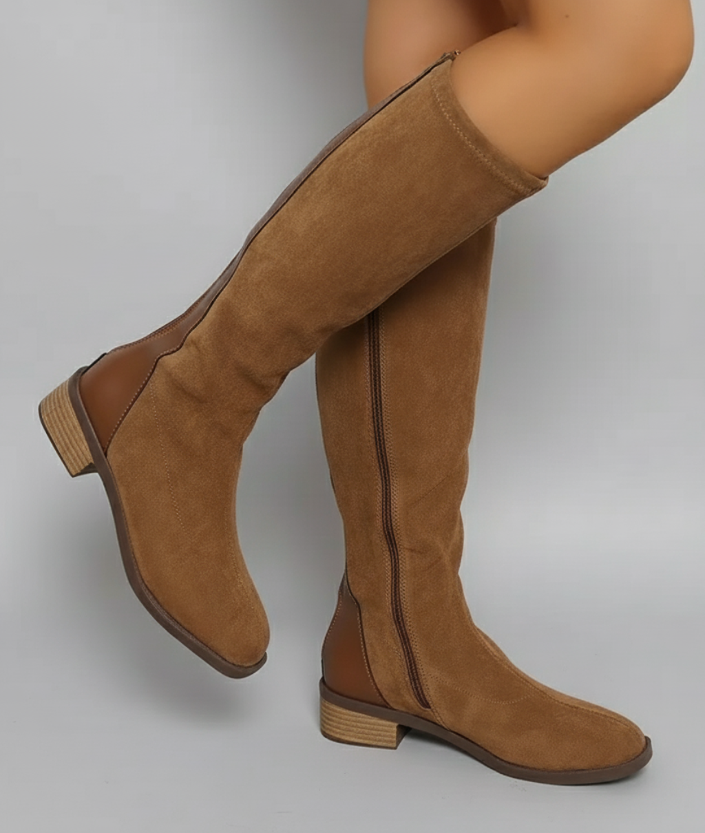 Dorothea - Women's Side-Zip Knee-High Boots with Block Heel