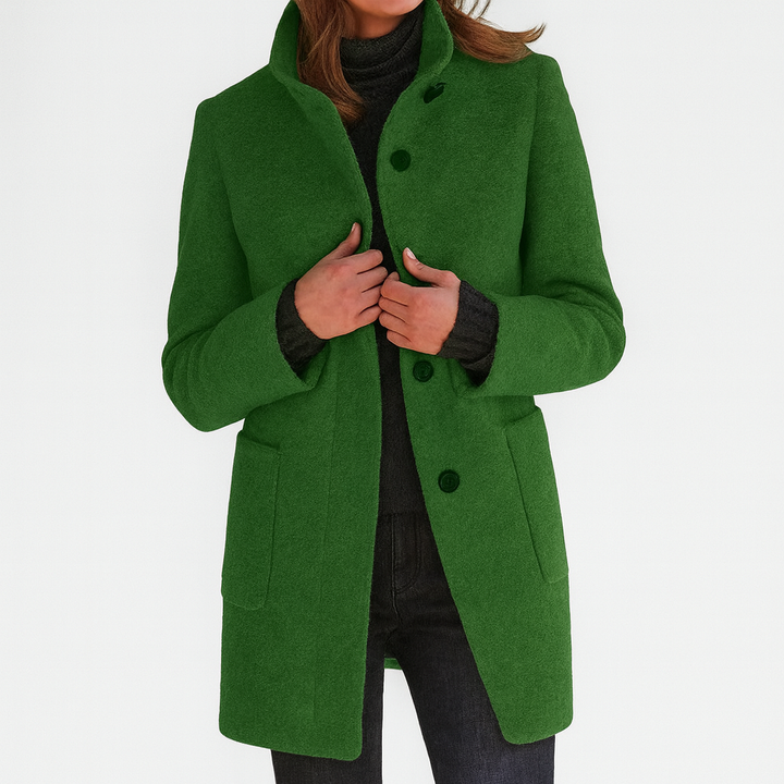 Dulcie - Women's Stand-Collar Wool-Blend Coat