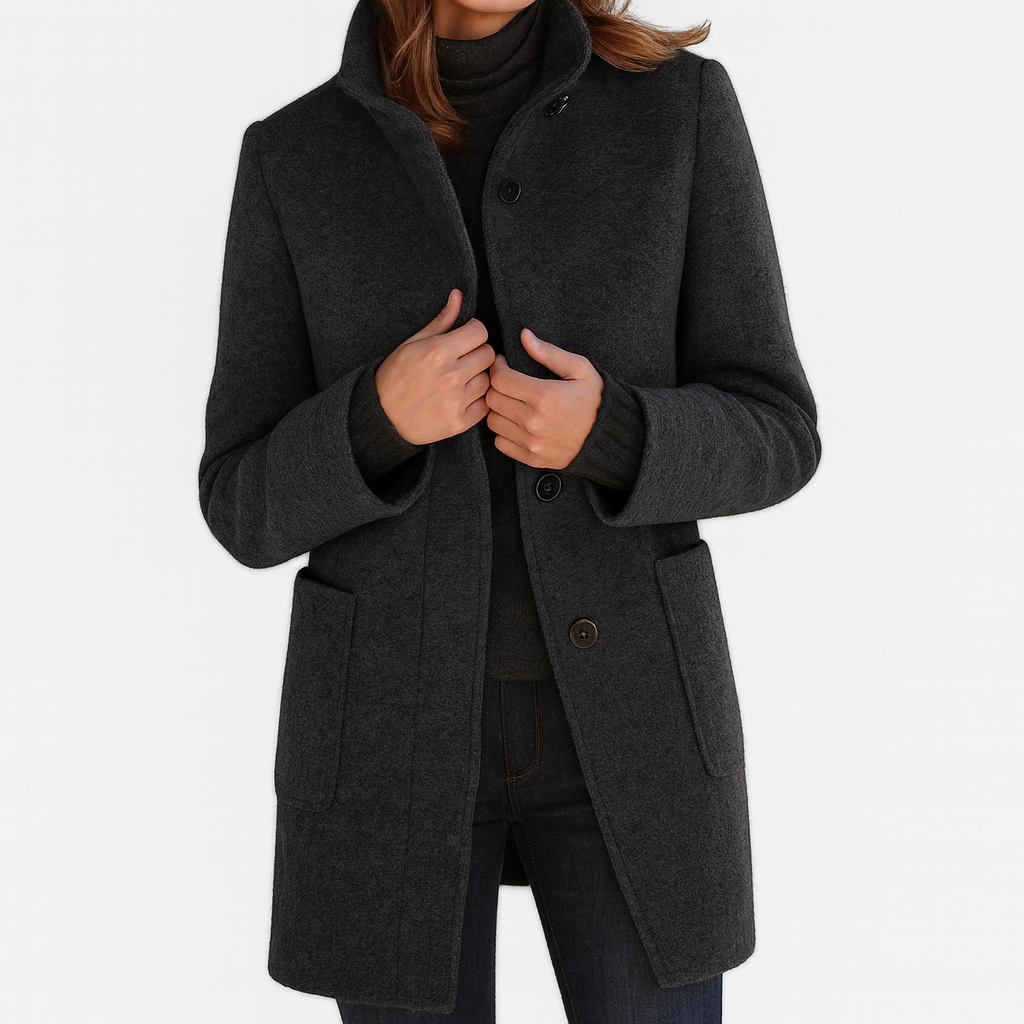 Dulcie - Women's Stand-Collar Wool-Blend Coat