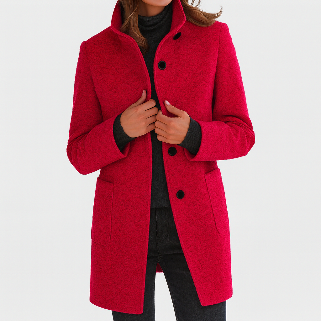 Dulcie - Women's Stand-Collar Wool-Blend Coat