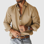Elijah - Men's Collared Cotton Shirt with Button Front