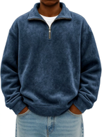 Enzo - Men's Half-Zip Heathered Sweatshirt