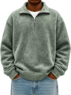 Enzo - Men's Half-Zip Heathered Sweatshirt