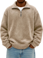 Enzo - Men's Half-Zip Heathered Sweatshirt