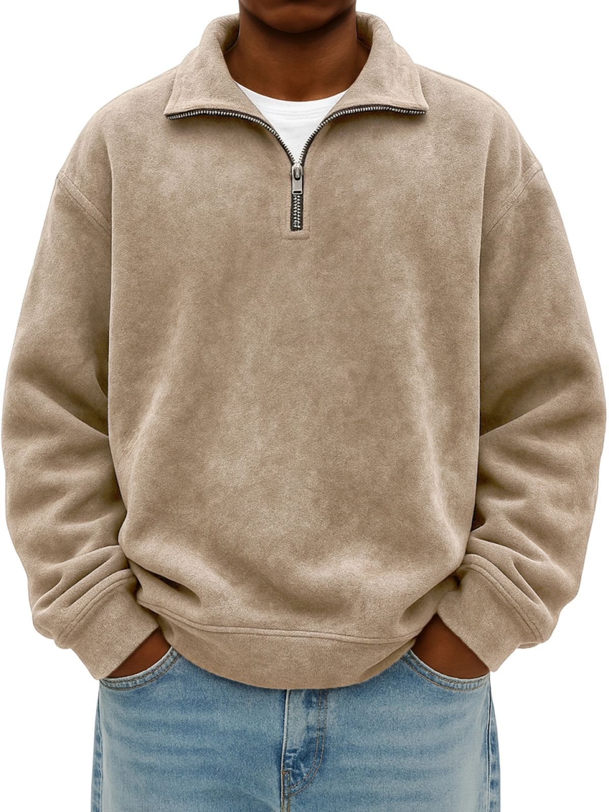 Enzo - Men's Half-Zip Heathered Sweatshirt