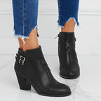 Esther - Women's Strappy Block Heel Ankle Boots
