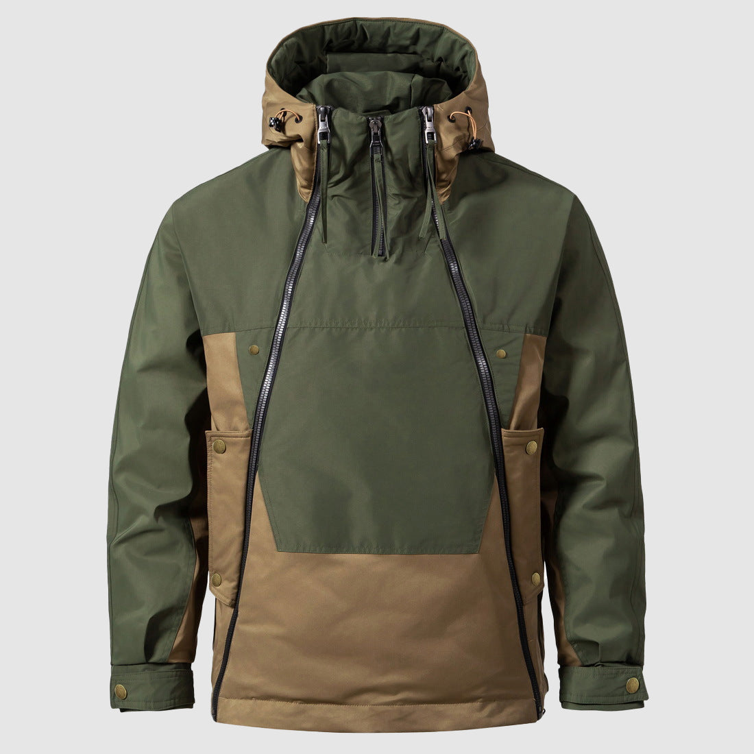 Everett - Men's Colorblock Down Jacket with Hood