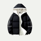 Everett - Men's Hooded Puffer Jacket with Contrast Piping