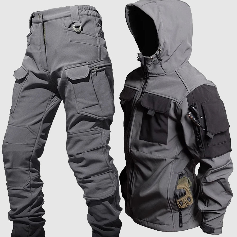 Everett - Men's Hooded Windbreaker Jacket and Cargo Pants Set