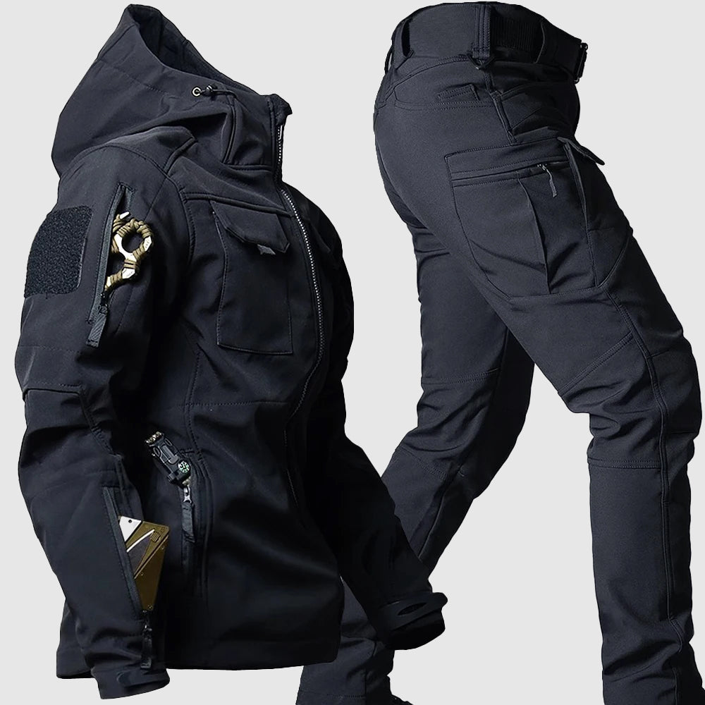 Everett - Men's Hooded Windbreaker Jacket and Cargo Pants Set