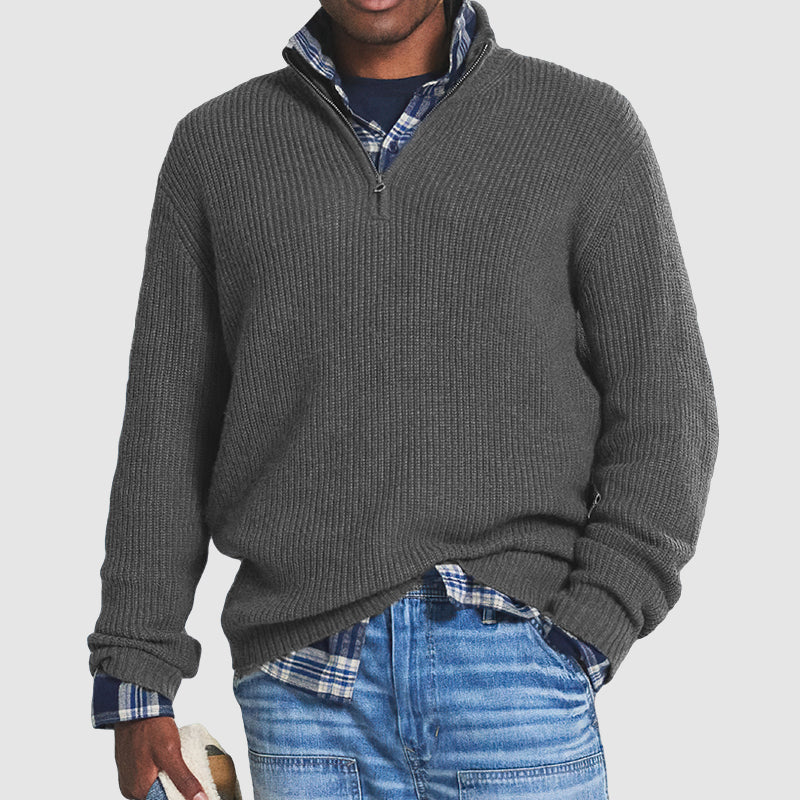 Everett - Men's Ribbed Half-Zip Pullover