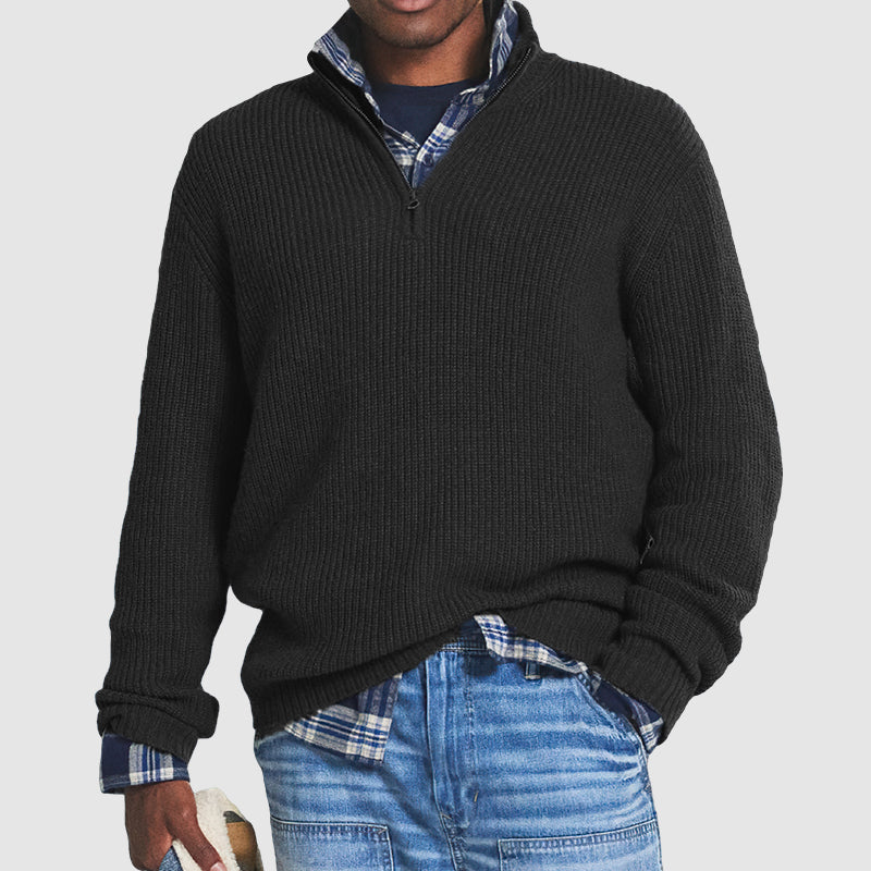 Everett - Men's Ribbed Half-Zip Pullover