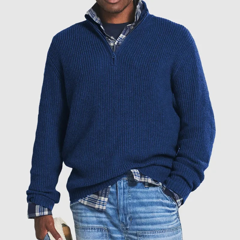 Everett - Men's Ribbed Half-Zip Pullover