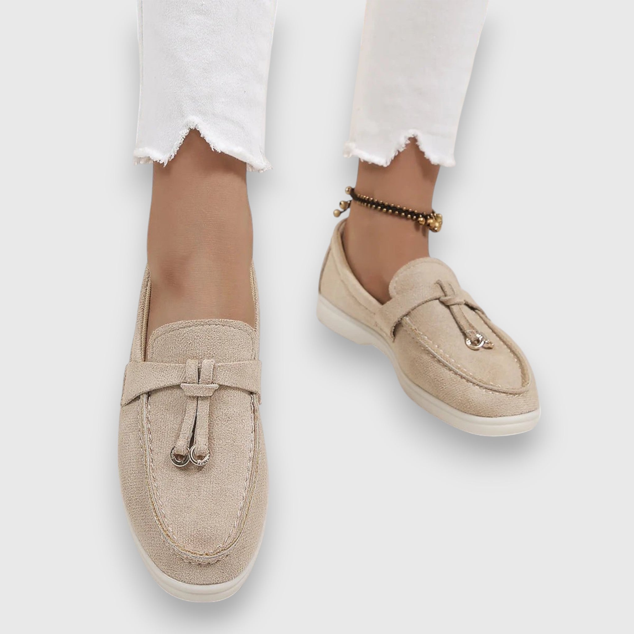 Fiona - Women's Suede Tassel Loafers with Crepe Sole