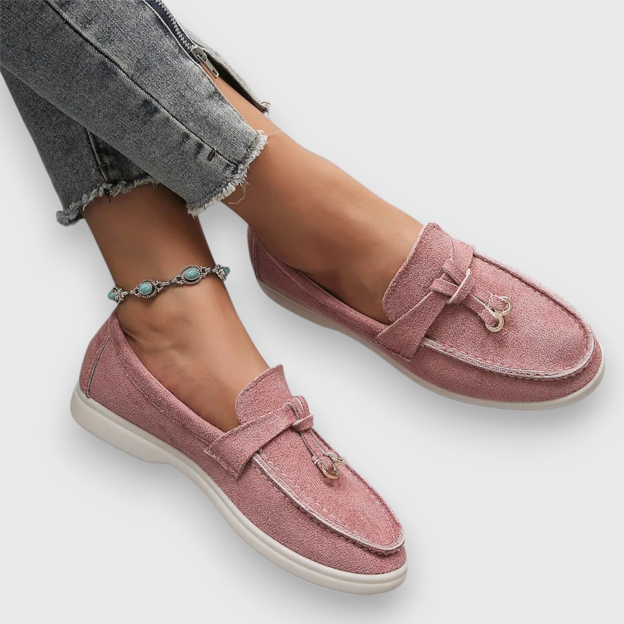 Fiona - Women's Suede Tassel Loafers with Crepe Sole