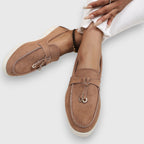 Fiona - Women's Suede Tassel Loafers with Crepe Sole