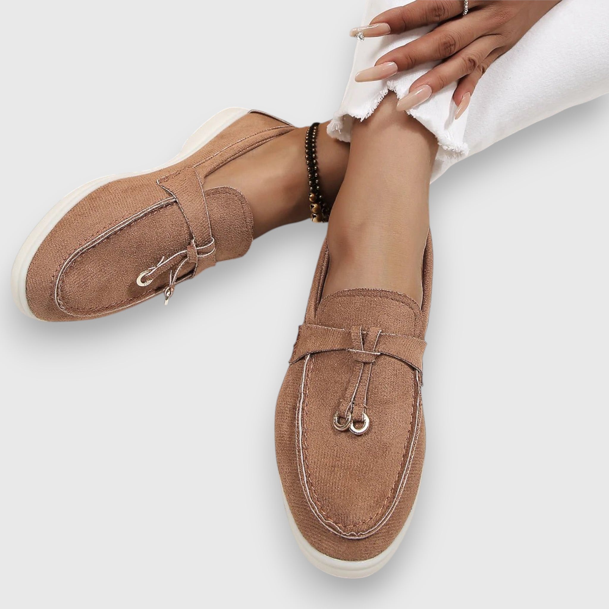 Fiona - Women's Suede Tassel Loafers with Crepe Sole