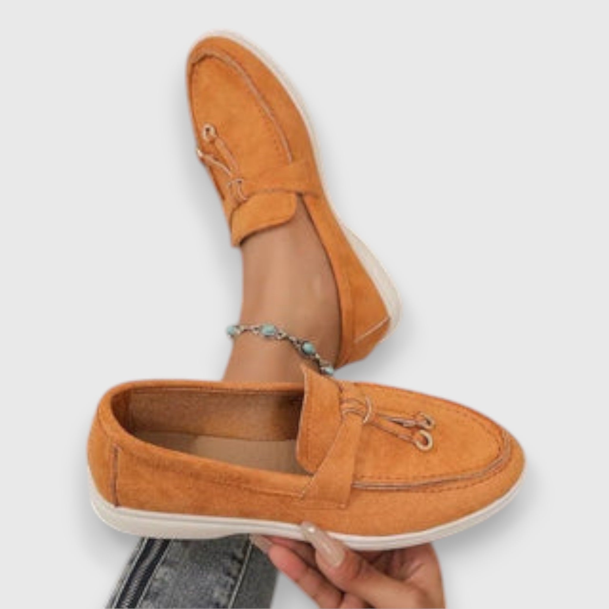 Fiona - Women's Suede Tassel Loafers with Crepe Sole