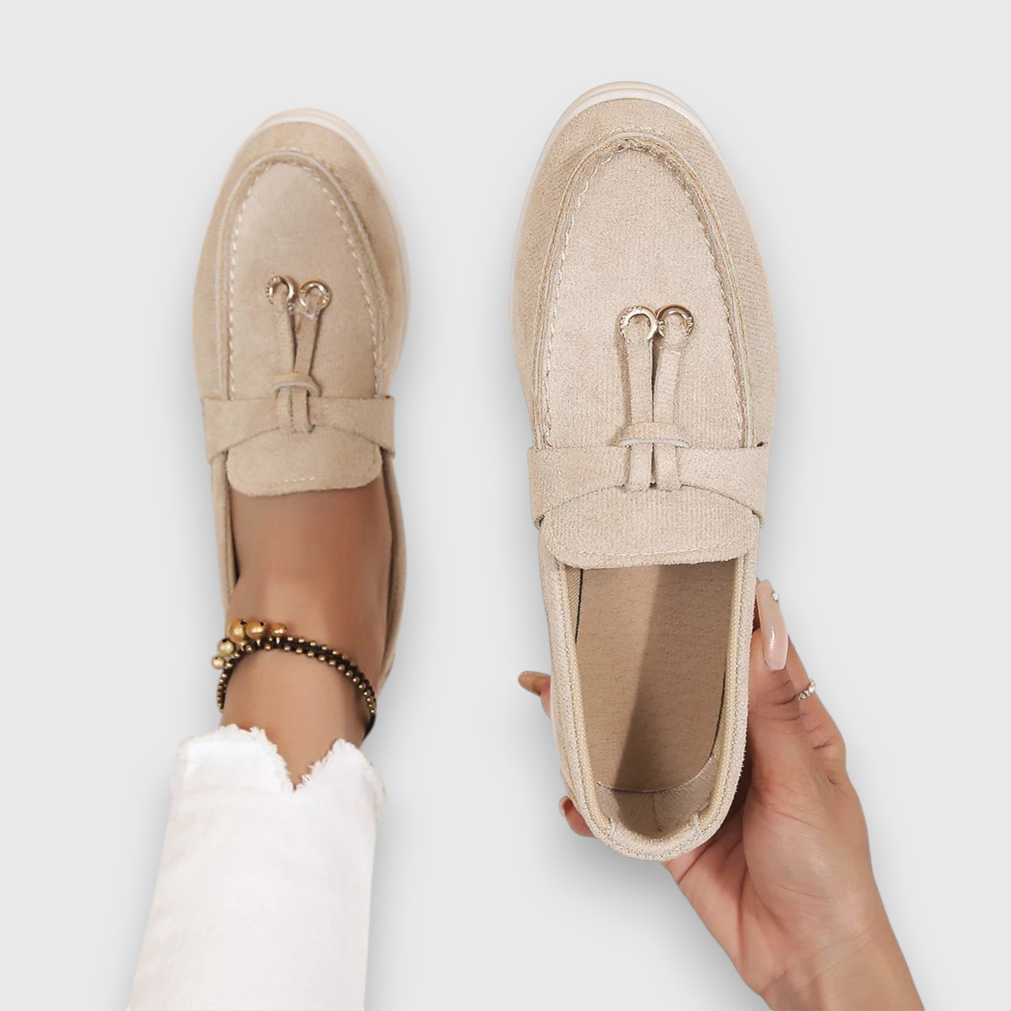 Fiona - Women's Suede Tassel Loafers with Crepe Sole