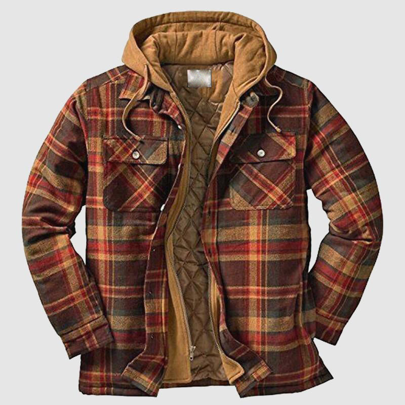 Colter - Men's Hooded Plaid Shirt Jacket