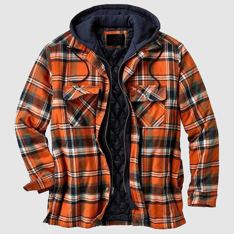 Colter - Men's Hooded Plaid Shirt Jacket