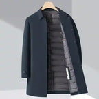 Gideon - Men's Water-Resistant Trench Coat with Down Lining