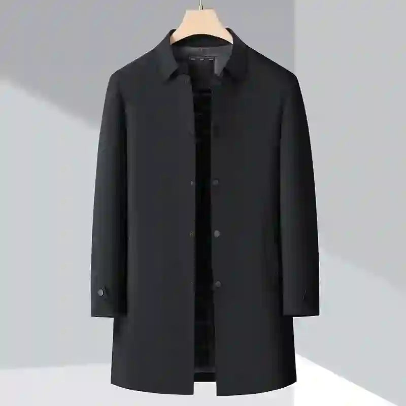 Gideon - Men's Water-Resistant Trench Coat with Down Lining