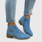 Giselle - Women's Zip-Closure Suede Ankle Boots
