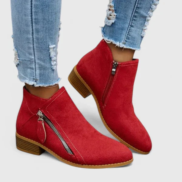 Giselle - Women's Zip-Closure Suede Ankle Boots
