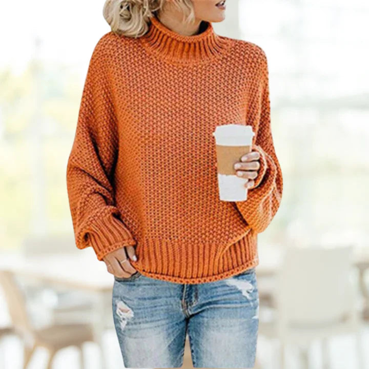 Gwendolyn - Women's Chunky Knit Turtleneck Sweater