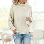 Gwendolyn - Women's Chunky Knit Turtleneck Sweater