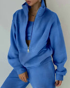 Hadley - Women's Half-Zip Pullover & Elasticated Joggers Set